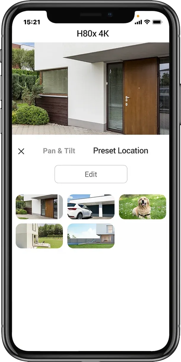 EZVIZ app preset location screen for the H80x Dual