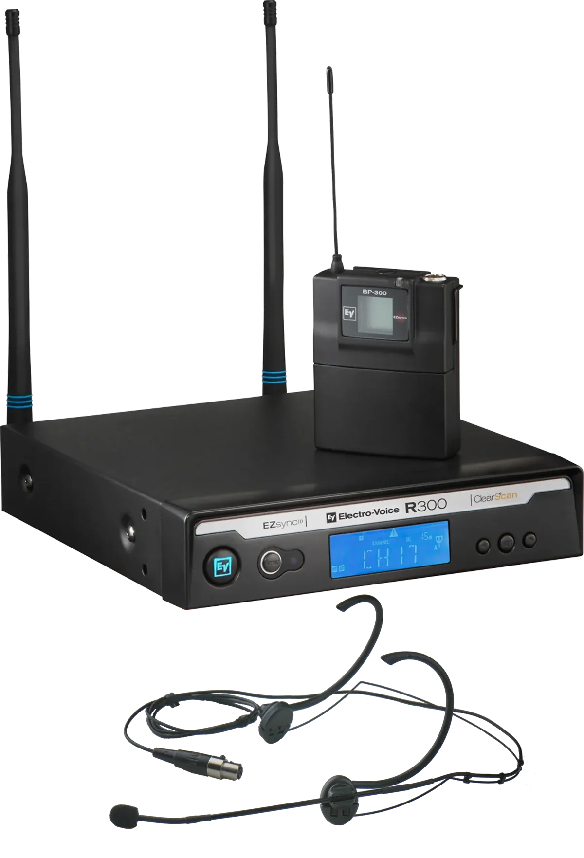Electro-Voice R300-E/B headworn wireless system, hands free