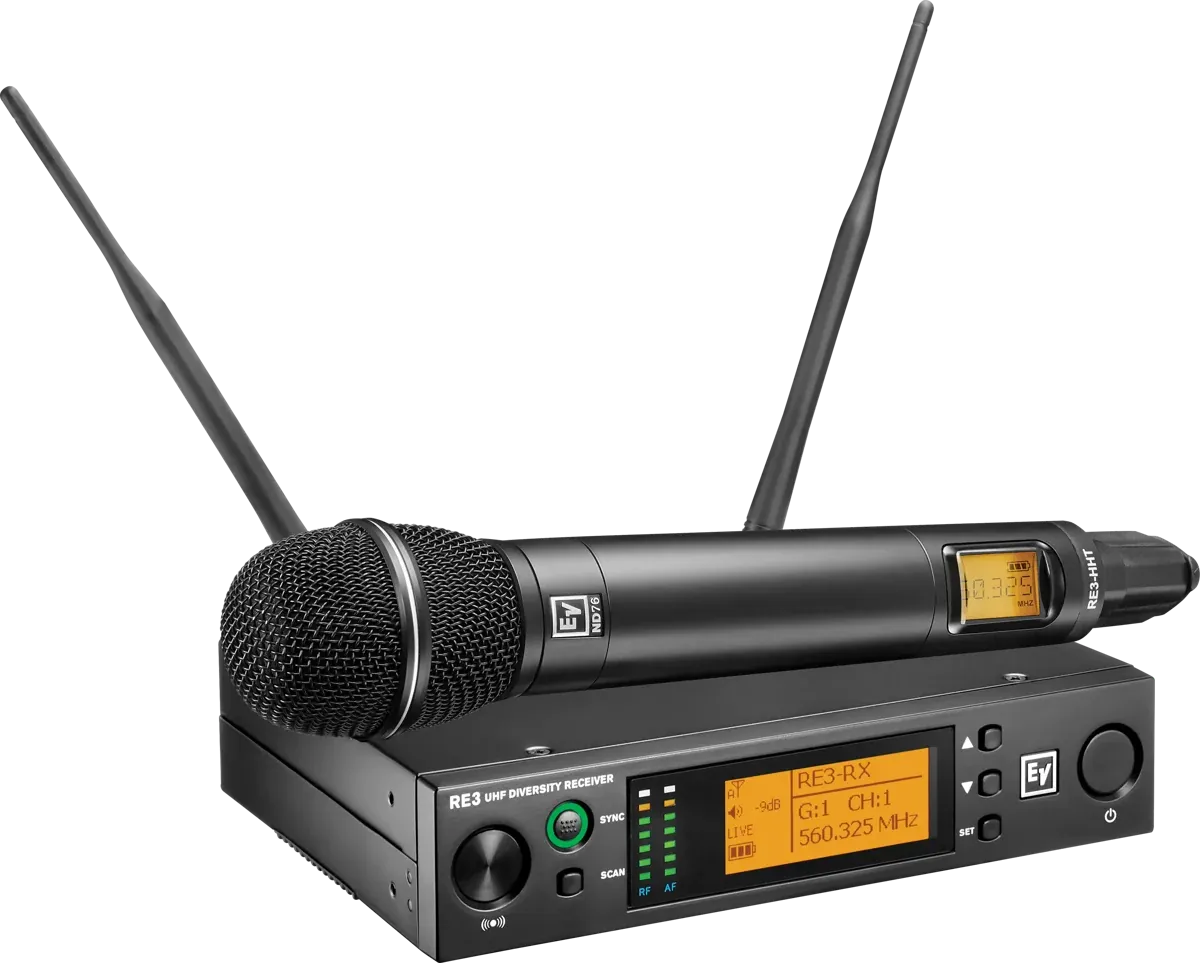 Electro-Voice RE3-ND76-5H uhf handheld with nd76 cardioid head