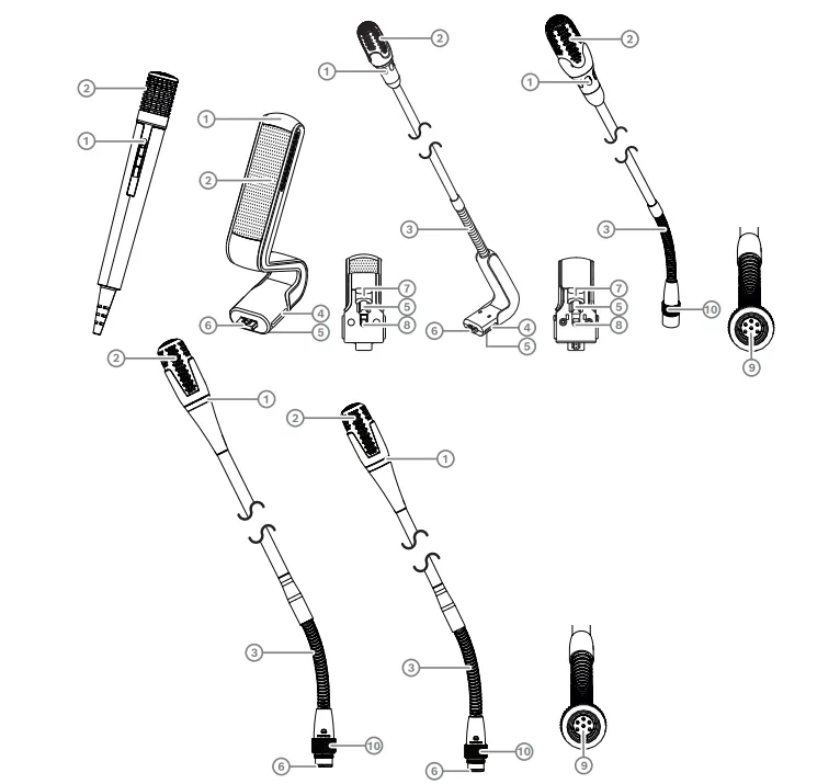 Bosch DCNM-MICS microphone components diagram