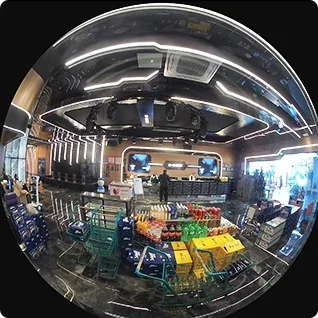 EZVIZ E4p fisheye view of a shop