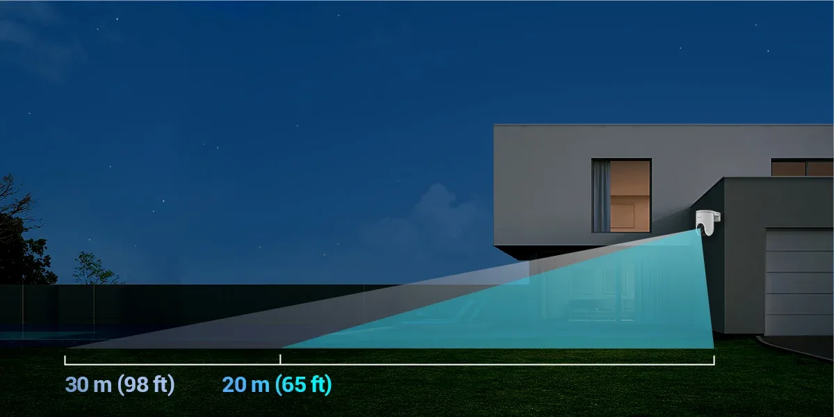 EZVIZ H8c Pro night vision range around a house