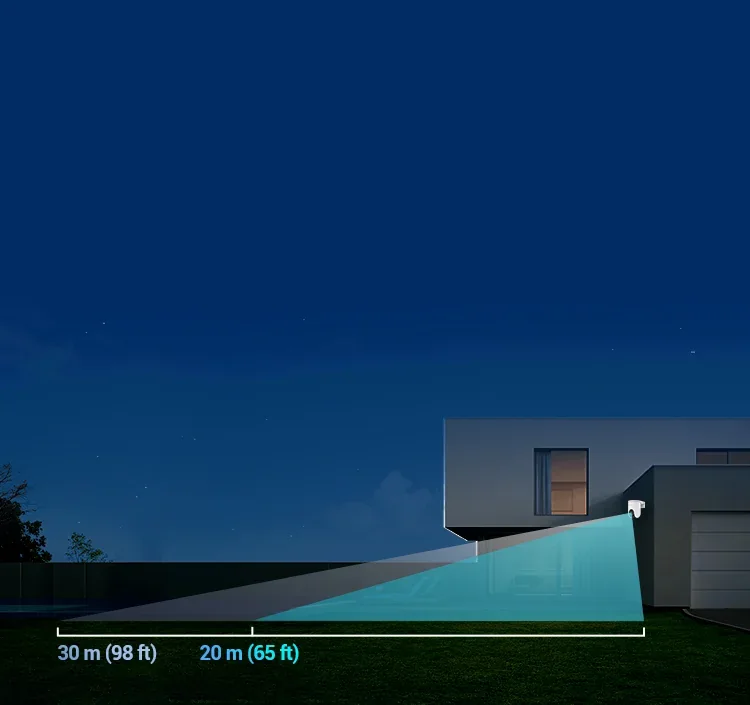 EZVIZ H8c Pro night vision range around a house