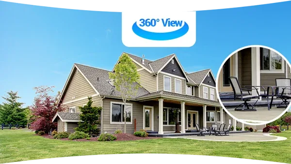 360 degree view of a house from the EZVIZ H8c Pro
