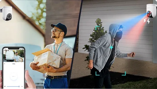 Delivery rider and intruder seen by the EZVIZ H8c Pro 4G