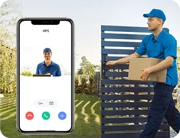 Opening the gate for a delivery rider from the EZVIZ app