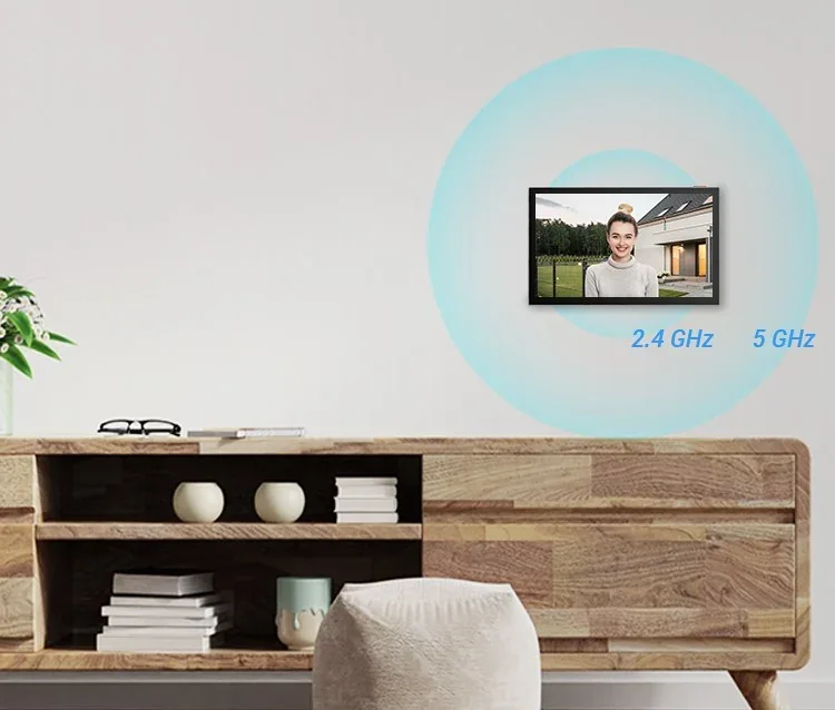 EZVIZ HP5 indoor monitor connected on 2.4 GHz and 5 GHz Wi-Fi