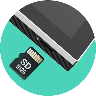 microSD card up to 512 GB going into the EZVIZ HP5 indoor monitor