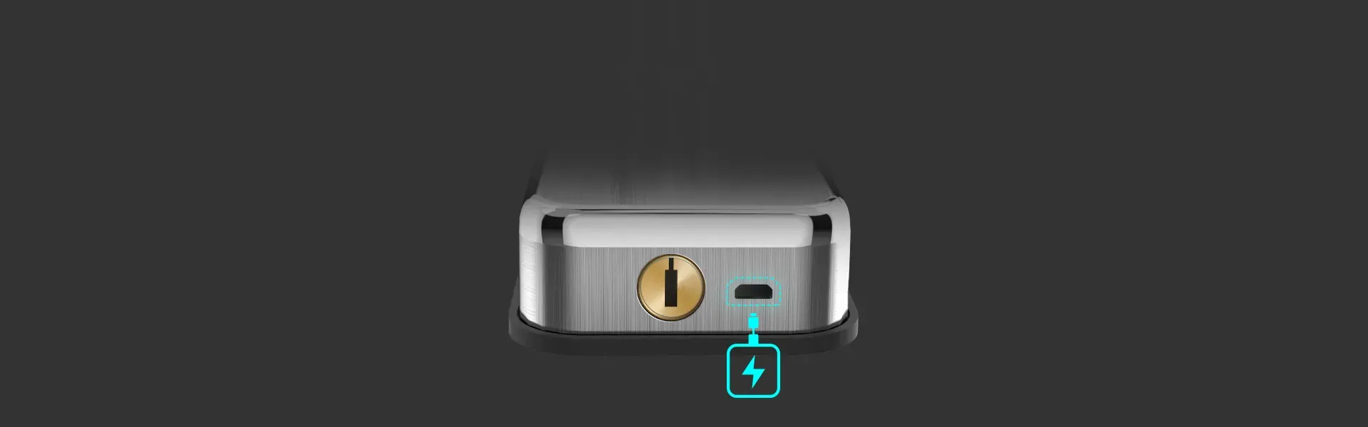 Micro USB emergency power port on the EZVIZ DL10 smart lock
