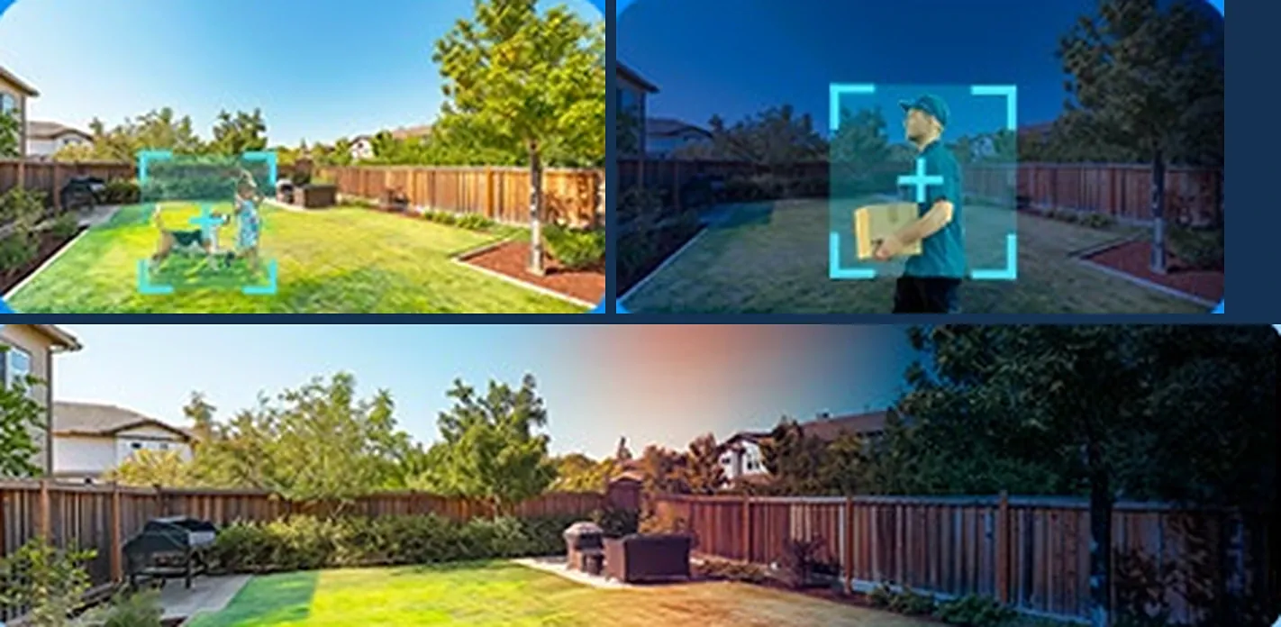 Camera recording a person in the garden at normal speed