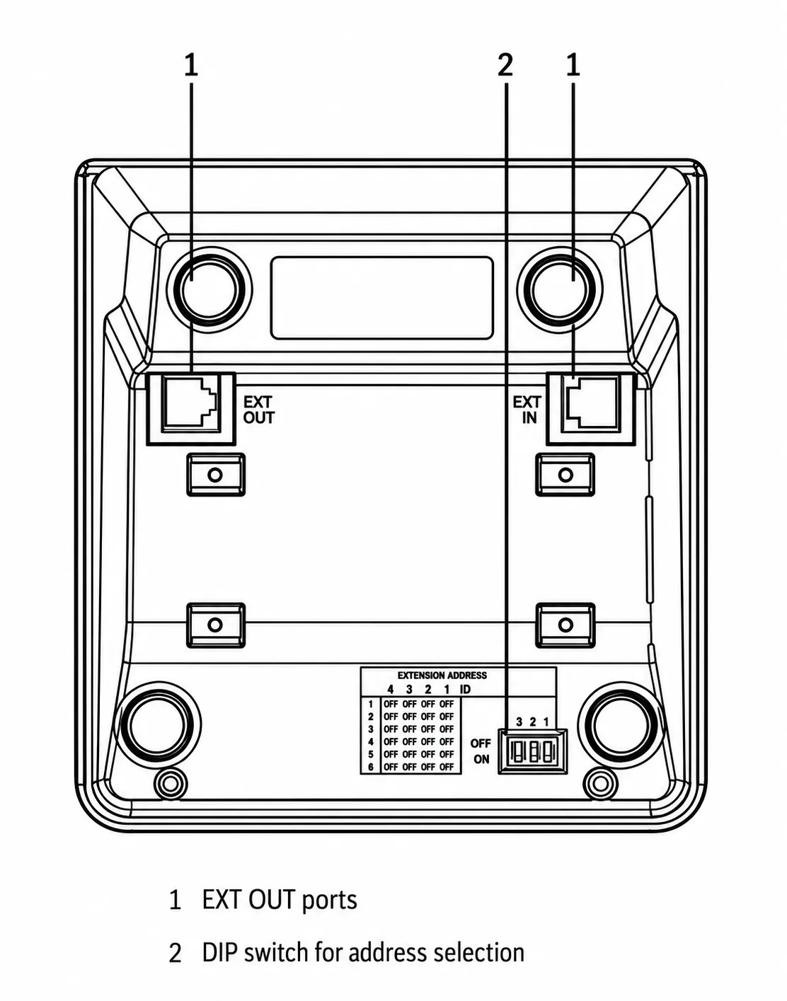 Bosch PVA-20CSE rear connection and address selection diagram