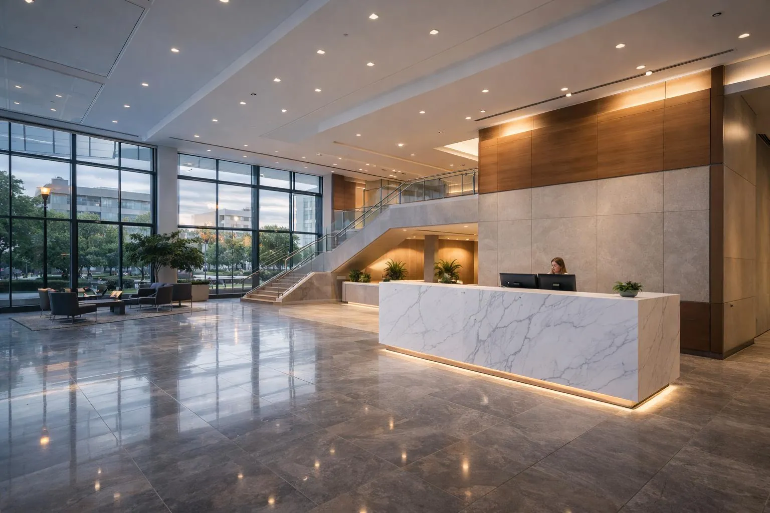 Modern offices and corporate building environment